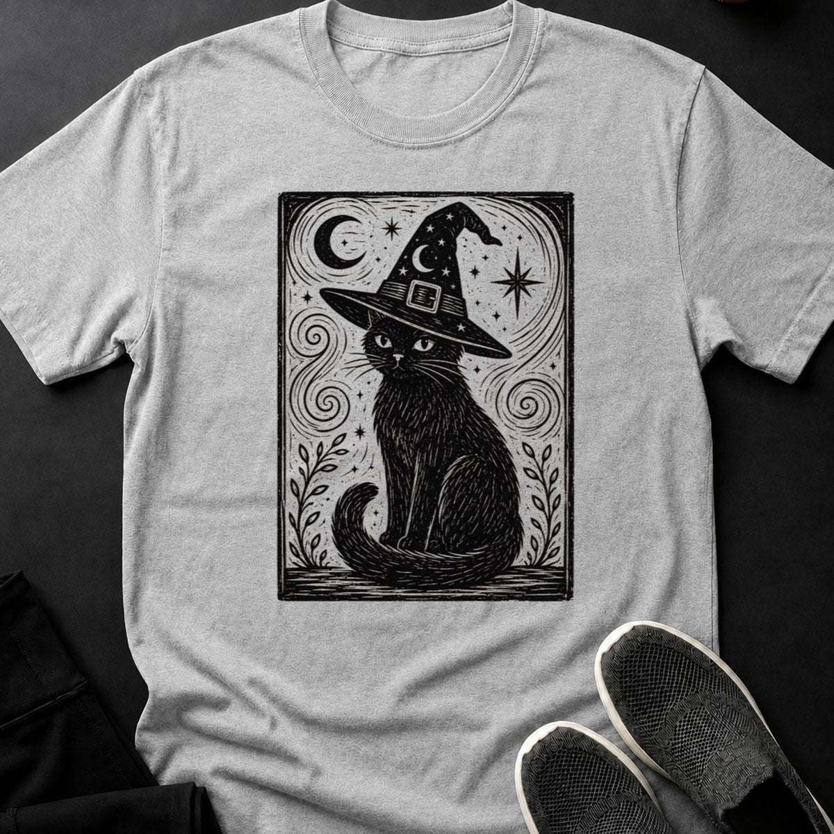 Witch Hat Tarot Card Celestial Cat